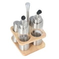 thumbnail image 1 of Wooden Rack Seasoning Bottle Set, Keep Freshness Seasoning Bottle Set Dustproof Simple Style   For Restaurant, 1 of 8