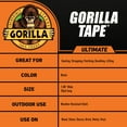 thumbnail image 5 of Gorilla Ultimate Tape, High Tensile Cloth with Double-Thick Adhesive for Hauling, Strapping, Patching, Bundling, Lifting, 1.88" x 20yd, Black Pack of 1, 5 of 7