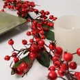 thumbnail image 5 of 6 Foot Christmas  Artificial Red Berry Garland WATER PROOF, 5 of 5