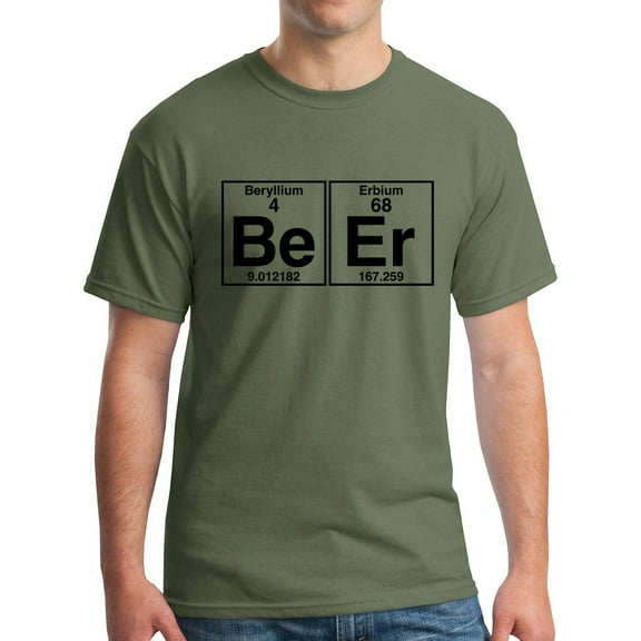 Element of Beer T-Shirt Science Periodic Table Funny Drinking Graphic Tee Black Print MG (S)