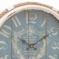 thumbnail image 6 of DecMode 17" Blue Metal Scroll Wall Clock with Rope Frame and Distressed Clockface, 6 of 15