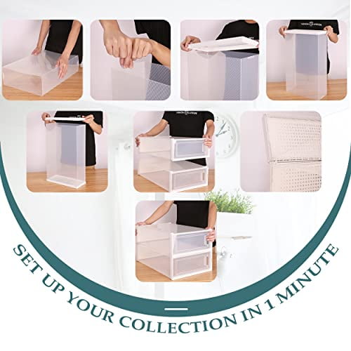 Boot Box Boot Storage Boot Storage Solutions 8 Pack Plastic Boot Storage Boxes Stackable Storage Bins Tall Boot Storage Boot Storage Boxes for Tall Boots Under Bed Boot Storage Walmart