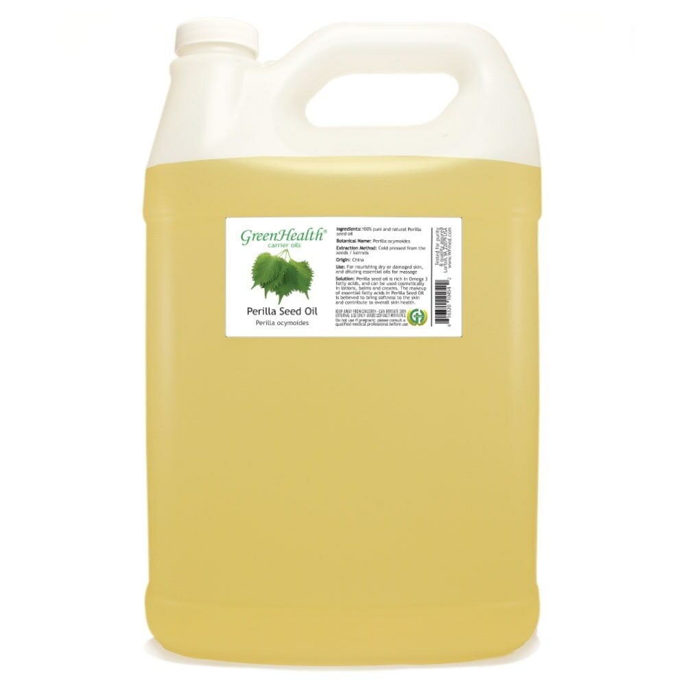 Perilla Seed Carrier Oil - 1 Gallon - Clear Plastic Jug w/ Cap - GreenHealth
