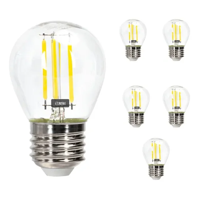 Lampara Foco Vintage Led Ahorrador G45 8w E27 6pcs Blanco