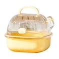 thumbnail image 2 of Portable Small Pet Travel Cage,Hamster Travel Carrier Carry Case with Water Bottle,Transparent Acrylic Lightweight Portable Cage for Hamster,Bird Outdoor Outing,7.87x7.09x6.3 Inch,Yellow, 2 of 7
