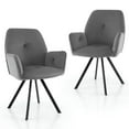 thumbnail image 2 of Spaco Set of 2 Swivel Accent Arm Chairs with Metal Legs and Wide Back-Gray, Modern Mid-Century Upholstered Living Room Chair, 2 of 7