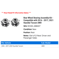 thumbnail image 2 of Rear Wheel Bearing Assembly Kit - Compatible with 2016 - 2017, 2021 Hyundai Tucson AWD, 2 of 2