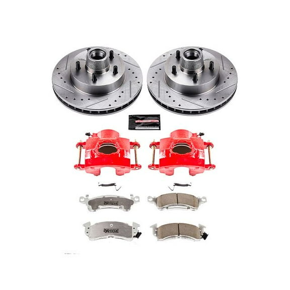 PowerStop Front Z26 Street Warrior Brake Pad and Rotor Kit with Red Powder Coated Calipers Fits: CADILLAC Select Models KC4539-26