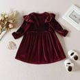 thumbnail image 2 of SILVERCELL 9M-5T Toddler Baby Girls Christmas Velvet Dresses Casual Pleated Dress Long Sleeve Party Dresses, 2 of 8