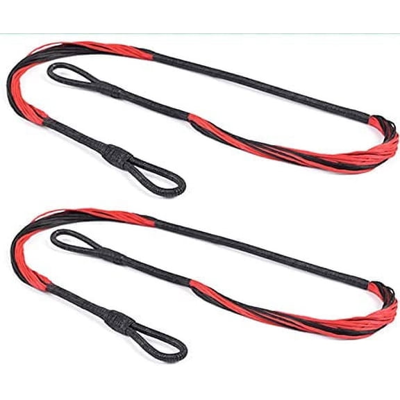 GPP 2 Packs Replacement 17.5" String for 50 lb./ 80 lbs. Pistol Crossbows,Black/Red