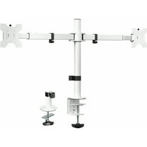 VIVO White Telescoping Dual Ultrawide 27" to 38" Monitor Heavy Duty Desk Mount