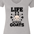 thumbnail image 4 of Inktastic Life is Better with Goats Women's V-Neck T-Shirt, 4 of 5