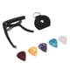 thumbnail image 3 of Cejilla de guitarra con resorte fuerte, universal, de metal, para guitarra acústica, eléctrica y ukelele, con 5 púas y bolsa de almacenamiento., 3 of 14