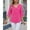 Pink, variant on Women's Casual 3/4 Sleeve Henley V-Neck Button Up Pleated Back Blouses Swiss Dot Blouse Tops T-Shirts, Long Sleeve Shirts For Women, Womens Tops Casual, Plain Tshirts For Women