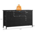 thumbnail image 3 of QinaQin Mueble para TV para pantallas de 45 o 50 pulgadas, con luces LED, estación de carga, 8 cajones de tela y repisas abiertas, 3 of 9