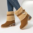 thumbnail image 5 of SACFOF Winter Boots for Women,Ladies Casual Fashion Ankle Booties Comfortable Slip On Chunky Heels Suede Outdoor Shoes Warm Boot, 5 of 6