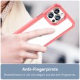thumbnail image 6 of Dteck iPhone 13 Pro Case Clear, Shockproof Bumper Protective Cell Phone Back Cover Transparent TPU and Rubber 4 Corners Slim Fit Flexible Skin for Apple iPhone 13 Pro 6.1" 2021, Red, 6 of 9