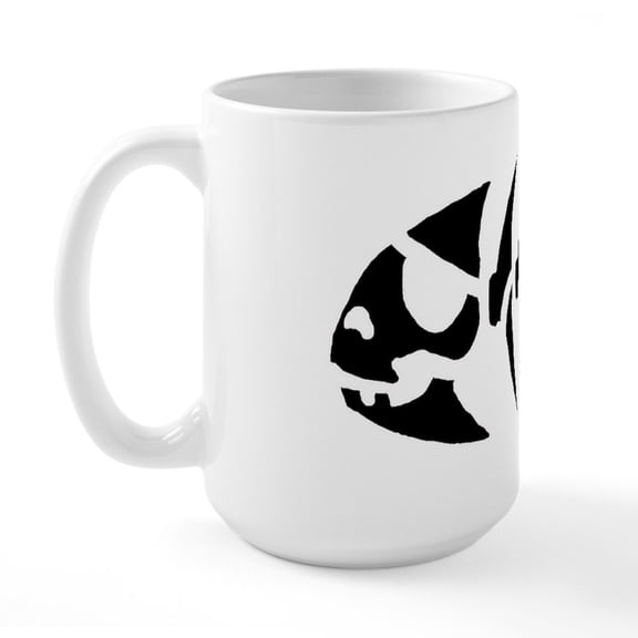 CafePress - Pirate Fish Large Mug - 15 oz Ceramic Large White Novelty Mug