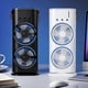 thumbnail image 3 of Yuarrent Humidificador de aire con ventilador de niebla recargable ABS con salida doble flexible y salida doble flexible abatible hacia arriba Electrodomésticos USB negro, 3 of 4