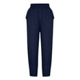 thumbnail image 5 of QUINDOS Womens Pants Trendy Wide Leg Ankle Length High Waisted Casual Pants Pull on Loose Trousers with Pockets, 5 of 8