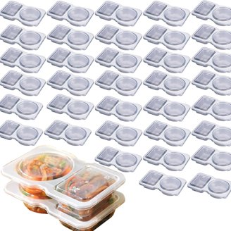 20 Pack Reusable Snack Containers With Lids, Double Compartment Snack Containers For Kids