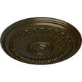 thumbnail image 3 of Ekena Millwork 27"OD x 2 1/2"P Brunswick Ceiling Medallion (Fits Canopies up to 4 1/2"), Hand-Painted Green Gold, 3 of 5