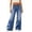 Blue-a, variant on Vivianyo HD Women's High Waist Wide Leg Jeans, Vertical Seam Dark Multi-Button Wash Denim Pants with Pockets, Women's Black,Blue,Light Blue, Sizes S-2XL