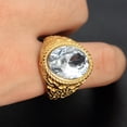 thumbnail image 4 of Anillo de acero inoxidable para hombre, joyería decorativa para fiesta, vacaciones, diamantes de imitación, decoración de ropa, regalo de Ropa, zapatos y accesorios Miscelánea Oro Blanco Talla 12 Minnieouse AP014681-05, 4 of 6