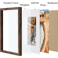 thumbnail image 2 of Vittanly 9x12 Picture Frame, Display Pictures 6x8 with Mat or 9x12 without Mat, Premium Material with Shatter Resistant Plexiglass, Photo Frame for Wall or Table Top Display, Rustic Brown, 1 Pack, 2 of 6