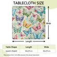 thumbnail image 2 of Colorful Butterfly Flower Leaf Light Pattern Square Fitted Tablecloth with Elastic Edge,Square Table Cover,Washable Elastic Table Cover for Home Kitchen Party Decor 36"x36", 2 of 6