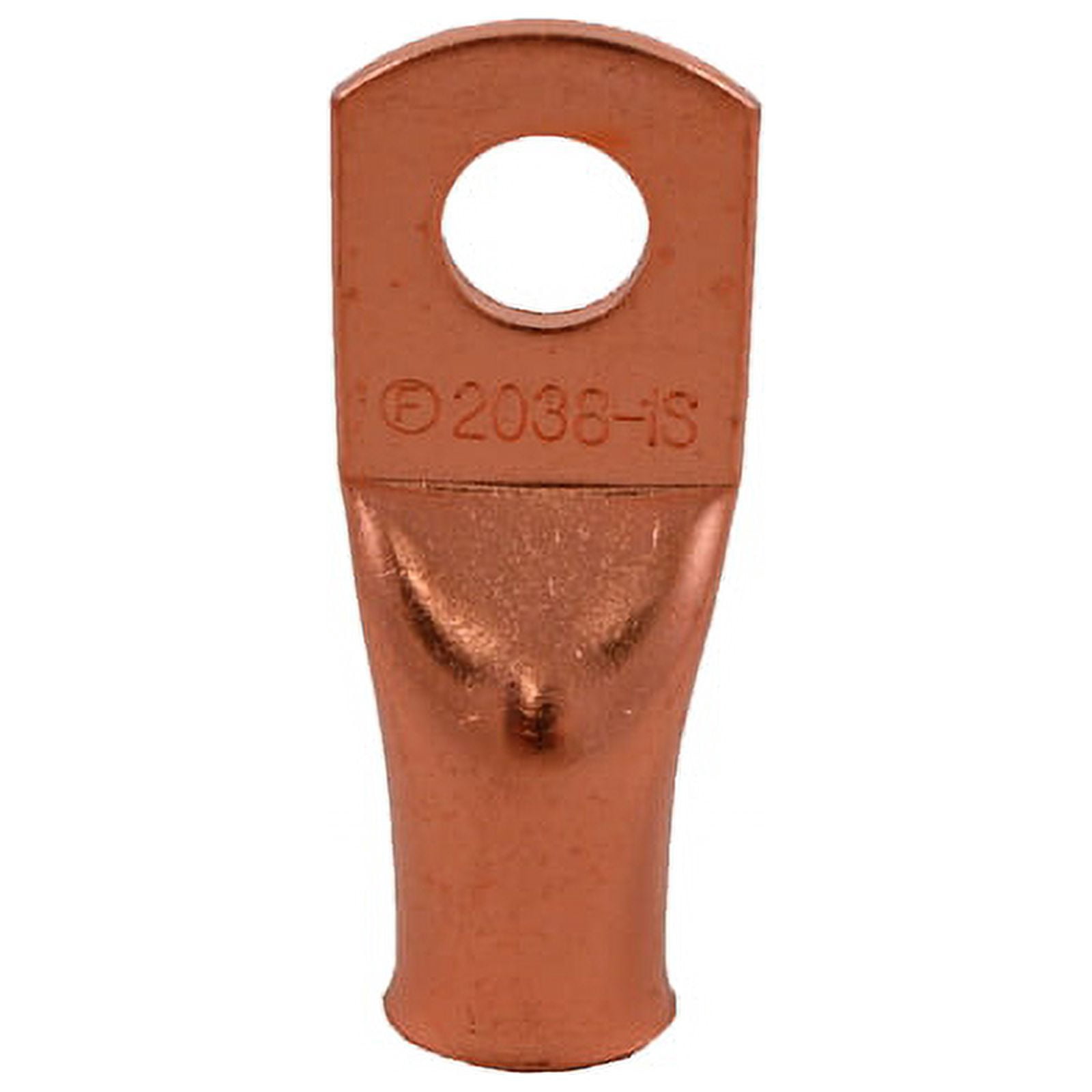 Install Bay CUR2516 Copper Uninsulated Ring Terminal, 2 Gauge, 5/16", 10 Pack