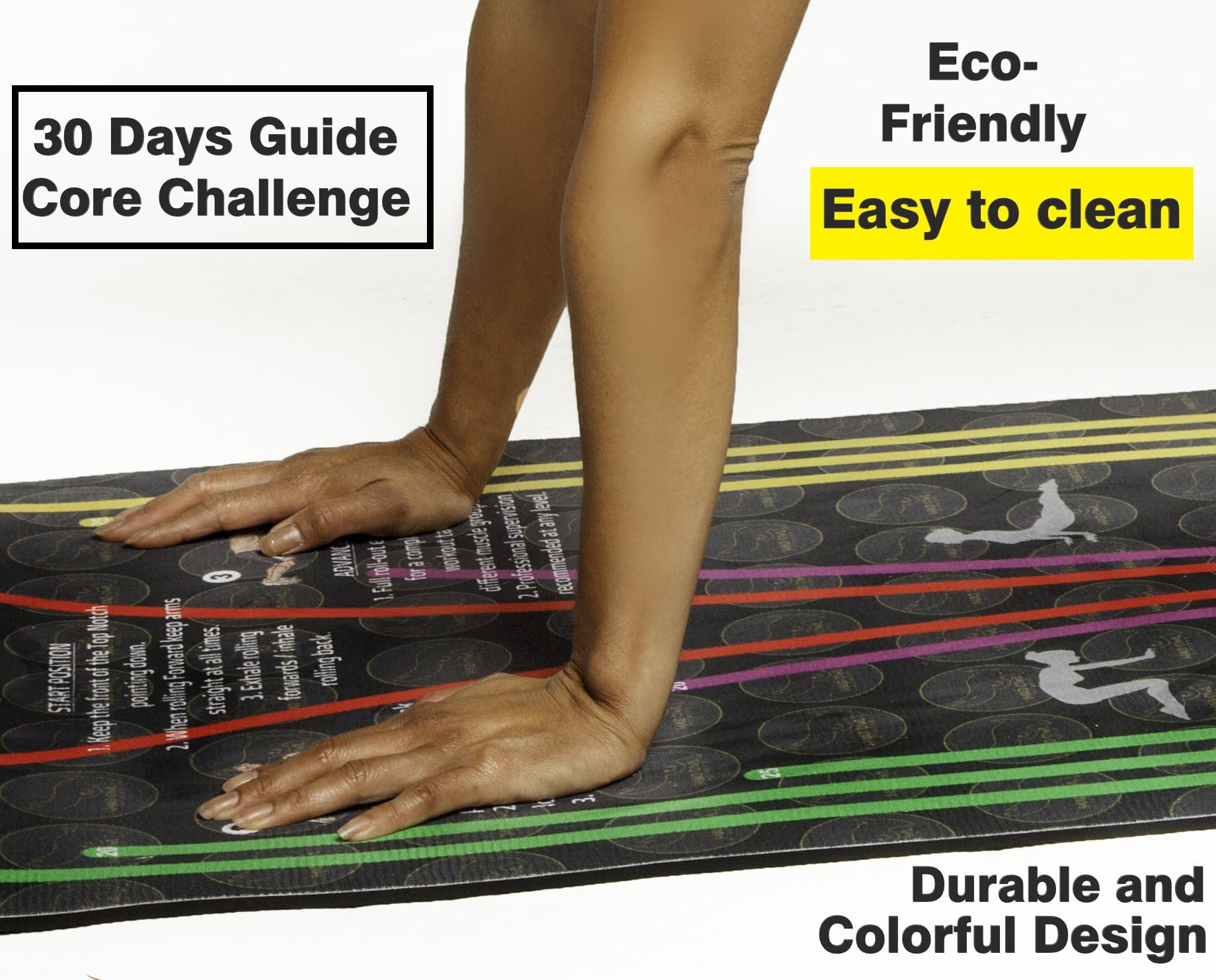 Mad Owl Fitness Gear, Guru Tutor Yoga Mat Strengthening & Non-Slip Lightweight and Portable Exercise Mat for Women/Men Home, Pilates, & Floor Exercises & Moisture-Resistant