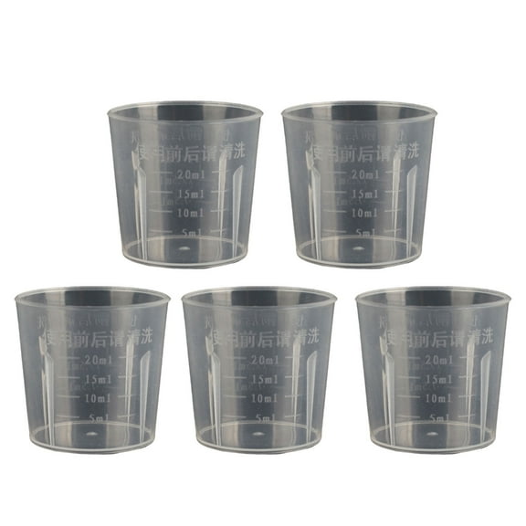 Pack of 5 Liquid Measuring Cup Clear Kitchen Cup Clear Laboratory Measuring Cylinder for Kitchen Cooking Measuring Tool