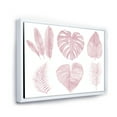 thumbnail image 3 of Designart 'Tropical Pink Watercolour Leaves On White I' Shabby Chic Framed Canvas Wall Art Print, 3 of 5