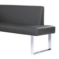 thumbnail image 2 of Armen Living Amanda Contemporary Nook Corner Dining Bench in Gray Faux Leather and Chrome Finish, 2 of 9