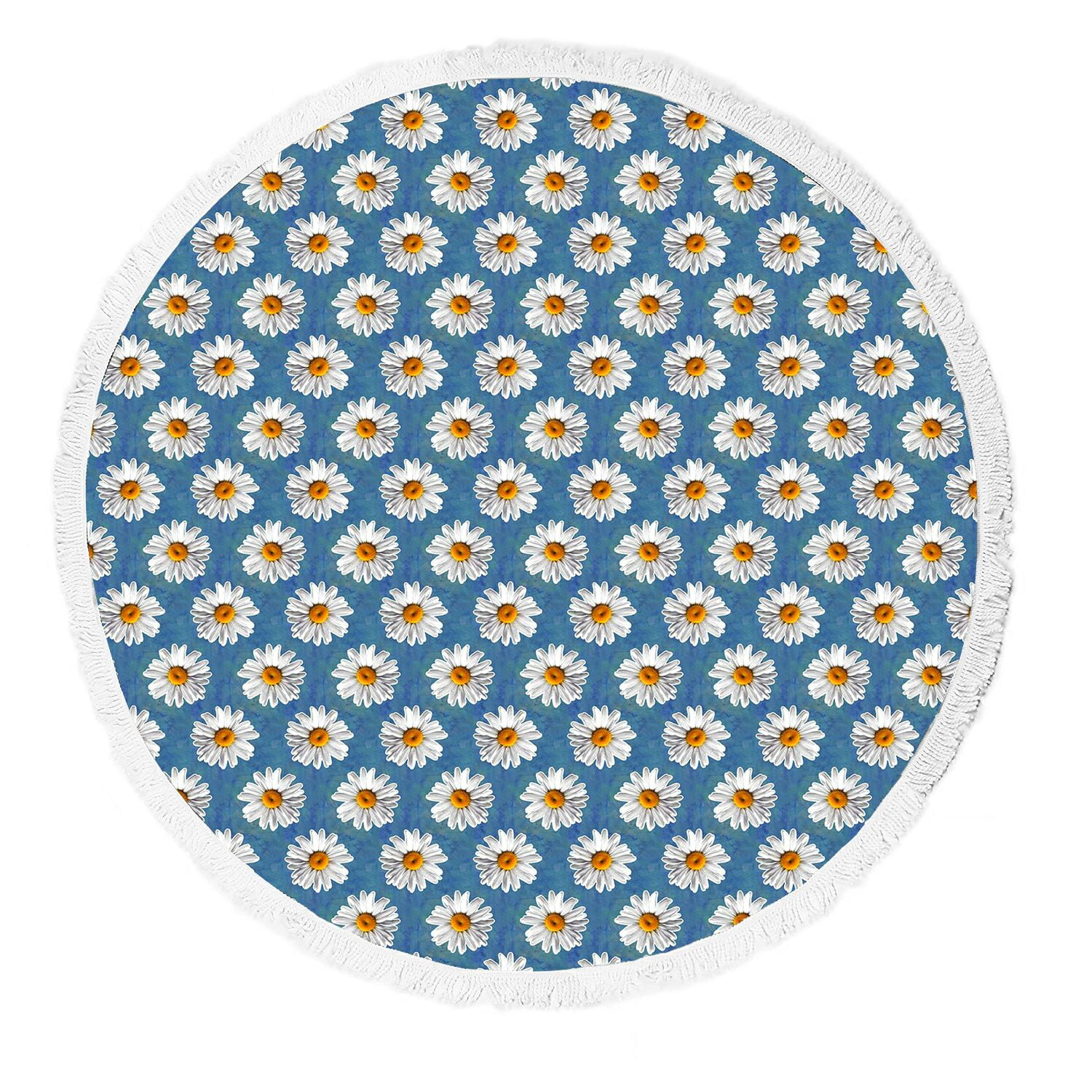 ZKGK Daisy Floral Flower Pattern Round Beach Towel Beach Mats Beach