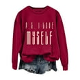 thumbnail image 3 of Baqcunre Crewneck Sweatshirts Solid Color Crew Neck Loose Long Sleeved Valentine's Day Print Hoodie(Red S-XXL),Womens Sweatshirt Womens Tops Valentine'S Day Shirts For Women, 3 of 3