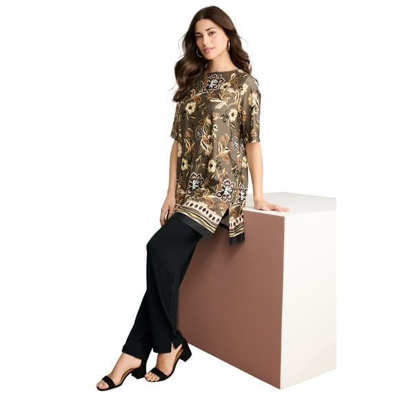 Roaman's Women's Plus Size Printed Tunic