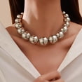 thumbnail image 6 of YIEMEEN Stylish Heart Pendant Necklace Exaggerated Goth Acrylic CCB Big Ball Bead Chain Necklace for Women Short Choker Jewelry, 6 of 21