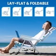 thumbnail image 3 of Portable Beach Chair for Adults, Outdoor Camping Chair Lay Flat Folding Backpack Beach Reclining Chair with 5 Positions, Headrest, Cup Holder, Heavy Geometric Circle, 3 of 13
