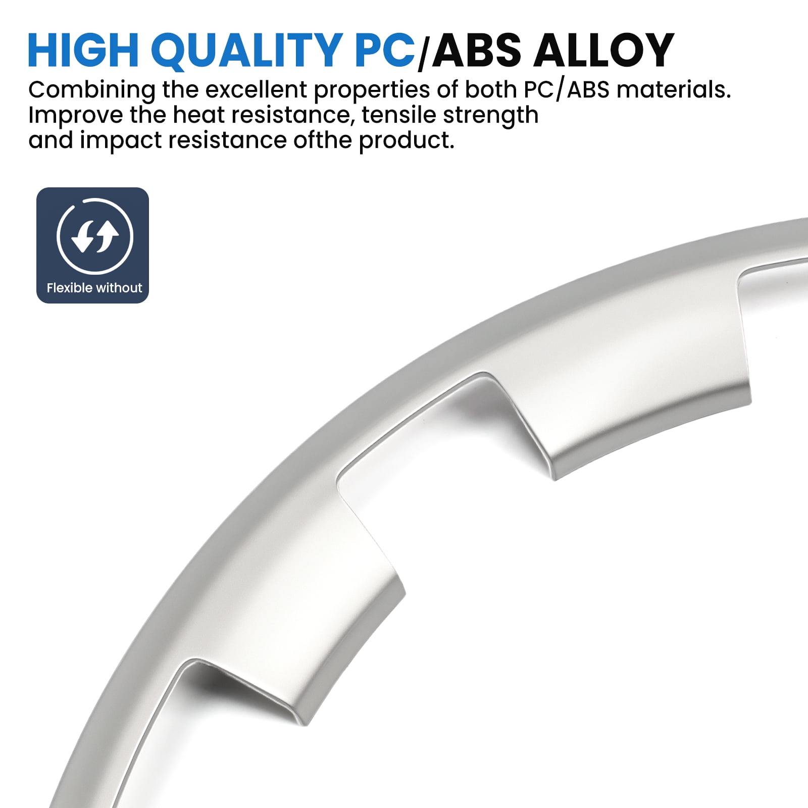 4Pcs Wheel Rim Protector for Tesla Model Y Juniper 2025 2026 20” Helix Wheels, 4PCS ABS Anti-Curb Scratch Guard, Silver Rim Edge Trim, No-Drill Snap-On Installation, for Model Y 2025 2026 Accessories