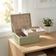 thumbnail image 1 of SONGMICS Caja Joyero, Estuche de Joyas con 2 Capas, con Asa, Bandeja Flexible, 20.5 x 24 x 11 cm, Verde Laurel, 1 of 9
