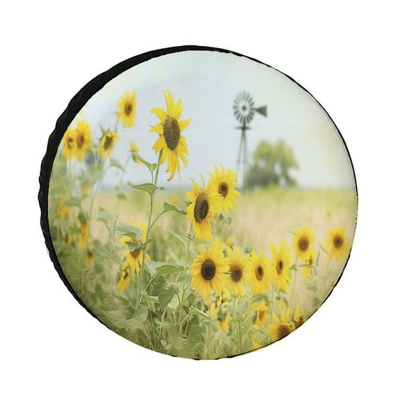 Sunflower Spare Tire Cover, Universal Wheel Tire Cover Dust-Proof Tire Protectors for Trailer Rv Van SUV Truck Camper And Many Vehicle