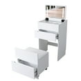 thumbnail image 5 of 3 in 1 Vanity Desk with open Top Mirror,Small Make Up Vanity Set with Visible Glass Desktop,Compact Makeup Vanity with 3 Drawers,Dressing Table for Bedroom, 5 of 18