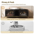 thumbnail image 4 of Cat Litter Box Enclosure for 2 Cats, Litter Box Furniture with Double Room, Central Entry, and Dual Use as TV Stand for Living Room, Black (Elevated Version), 4 of 8