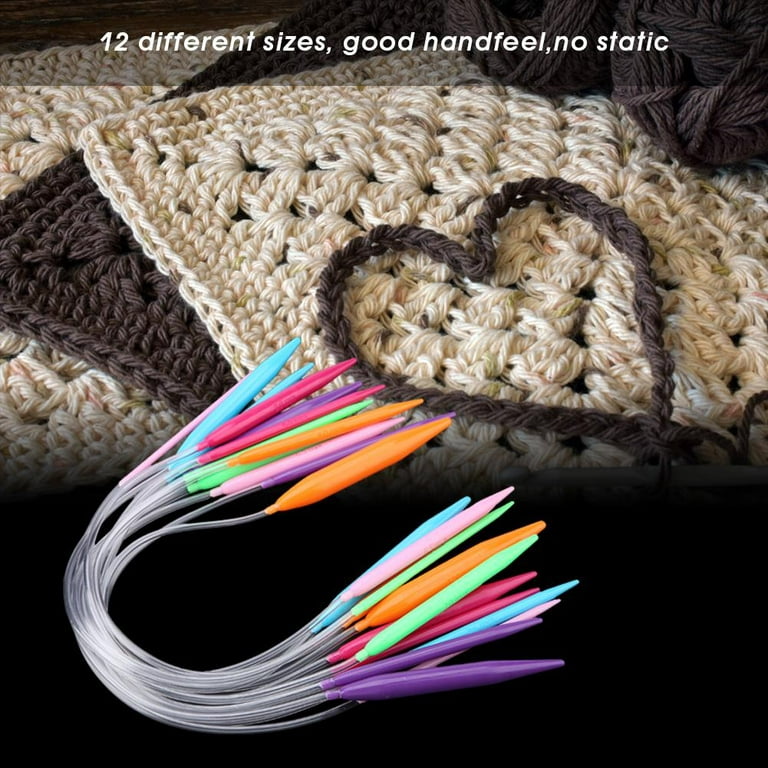 Plastic Crochet Hooks Kit Knitting Needles - 12 Sizes