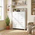 thumbnail image 3 of Nextay 8-Drawer Dresser with Open Shelf, Tall Storage Chest of Drawers for Bedroom, Entryway, Living Room, White, 3 of 7