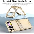 thumbnail image 2 of for Samsung Galaxy Z Flip 4 Case with Hinge Protection, One Piece Design Z Flip 4 Clear Case Slim Hard PC Bumper Phone Case for Z Flip 4 - Gold, 2 of 12