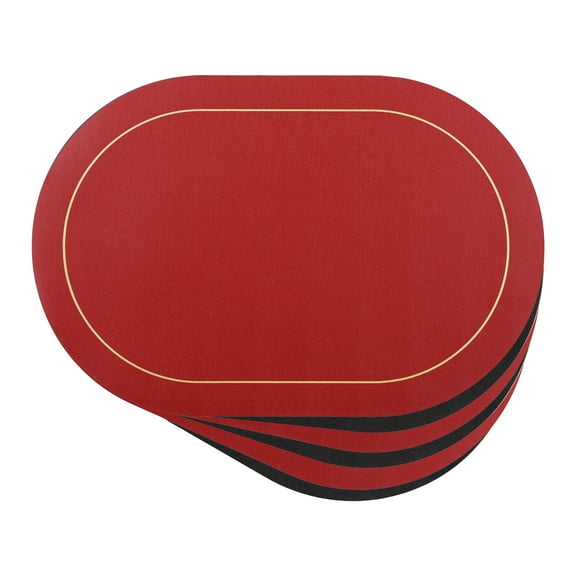 Unique Bargains Faux Leather Placemats for Kitchen Washable Table Placemats 6pk Black Red