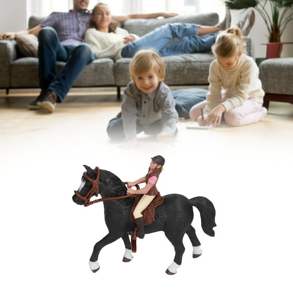 Horse Rodeo Toy, Horse Rodeo Figurine Children Kid Simulated Farm Horse Rider Model Toy Birthday Gift Ornament For Girls Boys